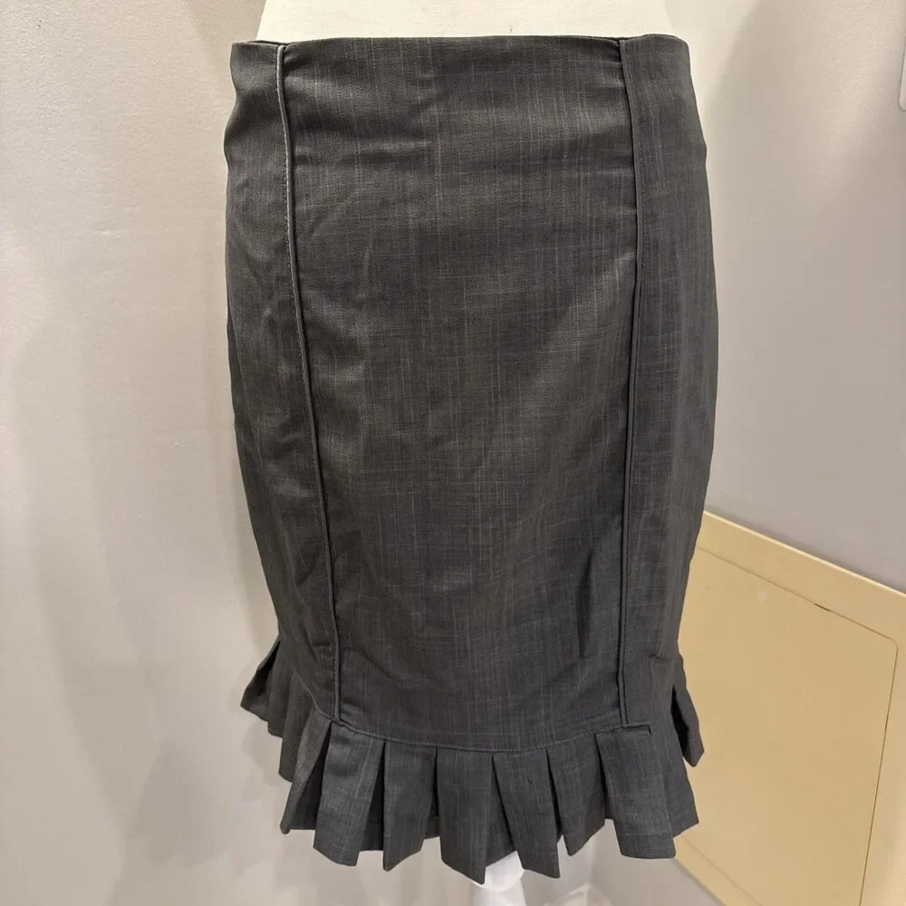 Grass Collection Womens Skirt Juniors Size 7 Gray Career Pencil Y2K